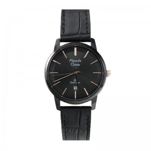 Alexandre Christie AC 1030 Full Black Rosegold Leather Lady LDLIPBARG